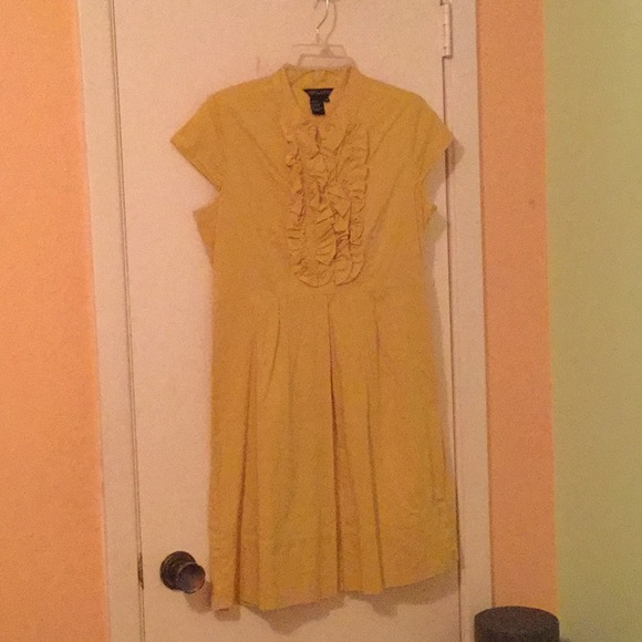 petite mustard dress